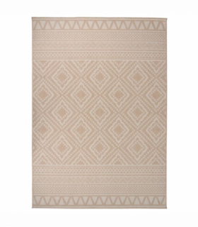 vidaXL Outdoor Flatweave Rug 120x170 cm Brown Stripes