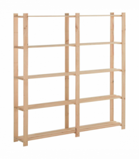 vidaXL 5-Tier Storage Rack 170x28.5x170 cm Solid Pinewood