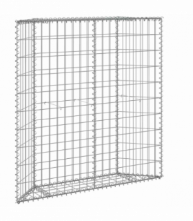 vidaXL Trapezium Gabion Raised Bed Galvanised Steel 100x20x100 cm