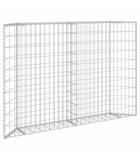 vidaXL Trapezium Gabion Raised Bed Galvanised Steel 150x20x100 cm