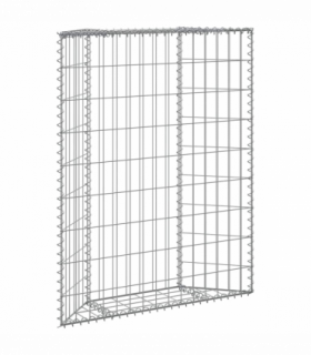 vidaXL Trapezium Gabion Raised Bed Galvanised Steel 80x20x100 cm