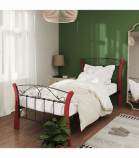 vidaXL Bed Frame without Mattress Black Metal 90x200 cm