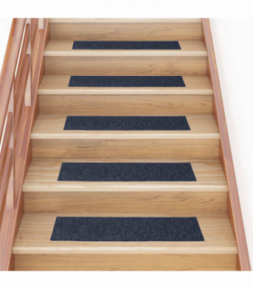 vidaXL Stair Mats Self-adhesive 30 pcs 76x20 cm Grey Blue Rectangular