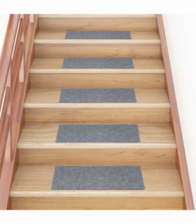 vidaXL Stair Mats Self-adhesive 15 pcs 60x25 cm Light Grey Rectangular