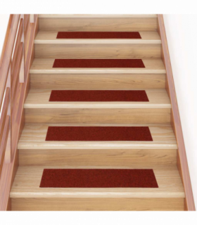 vidaXL Stair Mats Self-adhesive 15 pcs 76x20 cm Bordeaux Red Rectangular