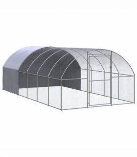 vidaXL Outdoor Chicken Coop 3x6x2 m Galvanised Steel