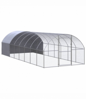 vidaXL Outdoor Chicken Coop 3x8x2 m Galvanised Steel