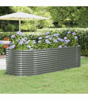 vidaXL Garden Raised Bed Galvanised Steel 249x100x68 cm Grey