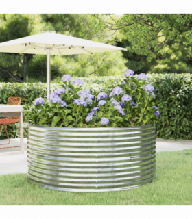 vidaXL Garden Raised Bed Silver 140x140x68 cm Galvanised Steel