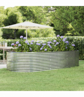 vidaXL Garden Raised Bed Silver 291x140x68 cm Galvanised Steel