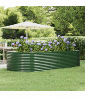 vidaXL Garden Raised Bed Green 291x140x68 cm Galvanised Steel