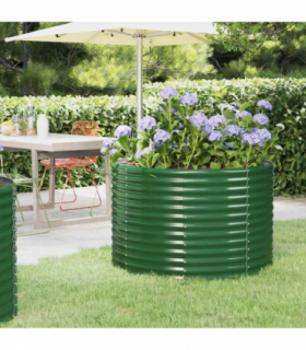 vidaXL Garden Raised Bed Galvanised Steel 100x100x68 cm Green