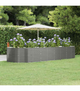 vidaXL Garden Raised Bed Grey 367x140x68 cm Galvanised Steel
