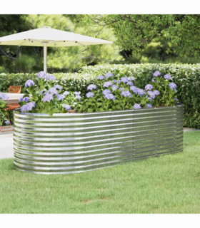 vidaXL Garden Raised Bed Galvanised Steel 249x100x68 cm Silver