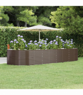 vidaXL Garden Raised Bed Brown 367x140x68 cm Galvanised Steel