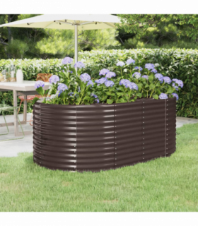 vidaXL Garden Raised Bed Powder-coated Steel 175x100x68 cm Brown
