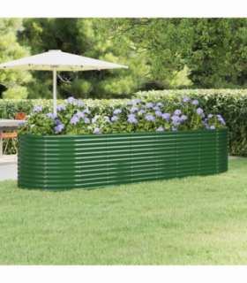 vidaXL Garden Raised Bed Galvanised Steel 322x100x68 cm Green