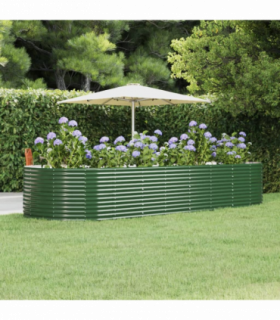 vidaXL Garden Raised Bed Green 367x140x68 cm Galvanised Steel