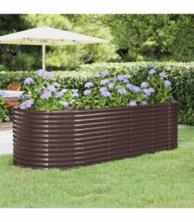vidaXL Garden Raised Bed Galvanised Steel 249x100x68 cm Brown