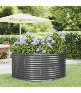 vidaXL Garden Raised Bed Anthracite 140x140x68 cm Galvanised Steel