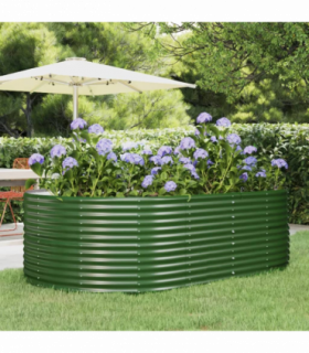vidaXL Garden Raised Bed Green 212x140x68 cm Galvanised Steel