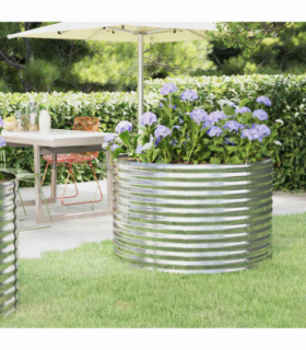 vidaXL Garden Raised Bed Galvanised Steel 100x100x68 cm Silver
