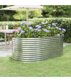 vidaXL Garden Raised Bed Galvanised Steel 175x100x68 cm Silver
