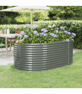 vidaXL Garden Raised Bed Galvanised Steel 175x100x68 cm Grey