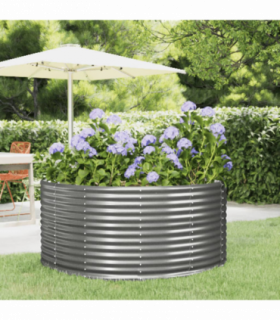 vidaXL Garden Raised Bed Grey 140x140x68 cm Galvanised Steel