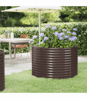 vidaXL Garden Raised Bed Galvanised Steel 100x100x68 cm Brown