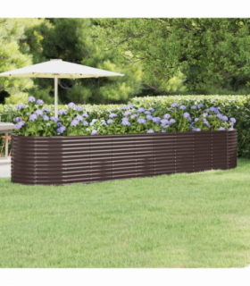 vidaXL Garden Raised Bed Galvanised Steel 396x100x68 cm Brown