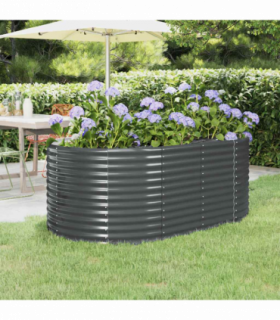 vidaXL Garden Raised Bed Galvanised Steel 175x100x68 cm Anthracite