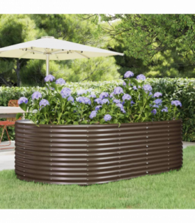 vidaXL Garden Raised Bed Brown 212x140x68 cm Galvanised Steel