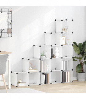 vidaXL Storage Cube Organiser with 15 Cubes Transparent PP
