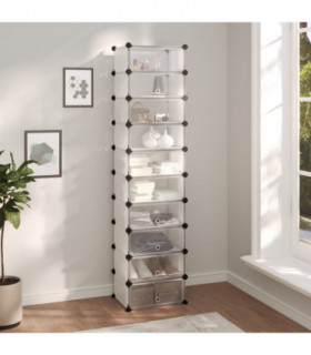 vidaXL Shoe Rack Transparent 44x32x174 cm PP