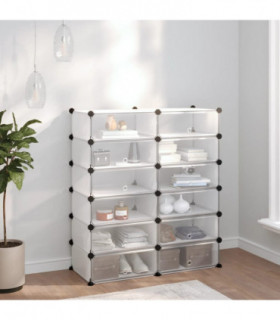 vidaXL Shoe Rack Transparent 94.5x36.5x106 cm PP