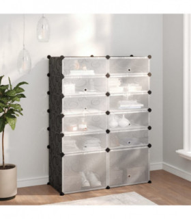 vidaXL Shoe Rack Black 94x37x125 cm PP