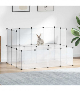vidaXL Small Animal Cage Transparent 143x107x93 cm PP and Steel