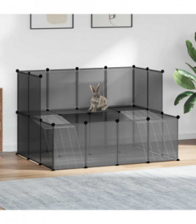 vidaXL Small Animal Cage Black 143x107x93 cm PP and Steel