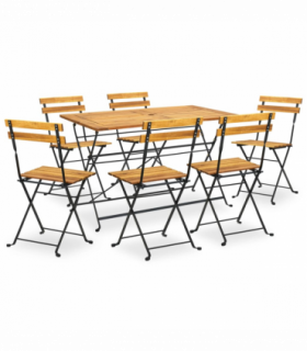 vidaXL 7 Piece Folding Outdoor Dining Set Solid Acacia Wood