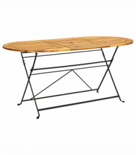 vidaXL Garden Table 160x85x74 cm Solid Acacia Wood Oval