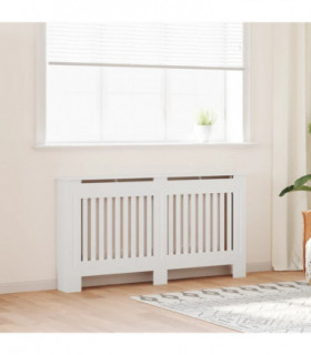 White Radiator Cover Heating Cabinet 152 cm Engineered Wood