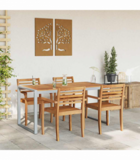 vidaXL Garden Table Grey 160 x 80 x 75 cm Solid Acacia Wood