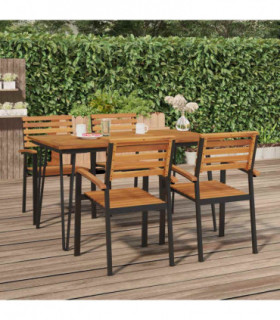 vidaXL Garden Table with Hairpin Legs 140x80x75 cm Solid Wood Acacia