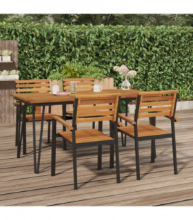 vidaXL Garden Table with Hairpin Legs 160x80x75 cm Solid Wood Acacia