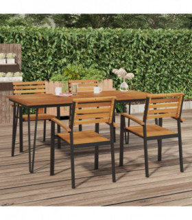 vidaXL Garden Table with Hairpin Legs 180x90x75 cm Solid Wood Acacia