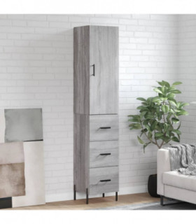 vidaXL Highboard Grey Sonoma 34.5x34x180 cm Engineered Wood