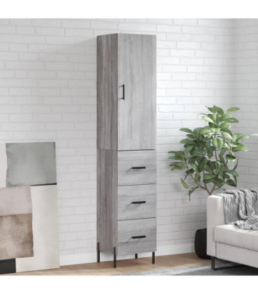 vidaXL Highboard Grey Sonoma 34.5x34x180 cm Engineered Wood