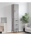 vidaXL Highboard Grey Sonoma 34.5x34x180 cm Engineered Wood
