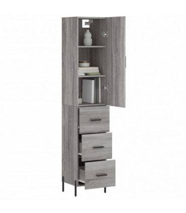 vidaXL Highboard Grey Sonoma 34.5x34x180 cm Engineered Wood
